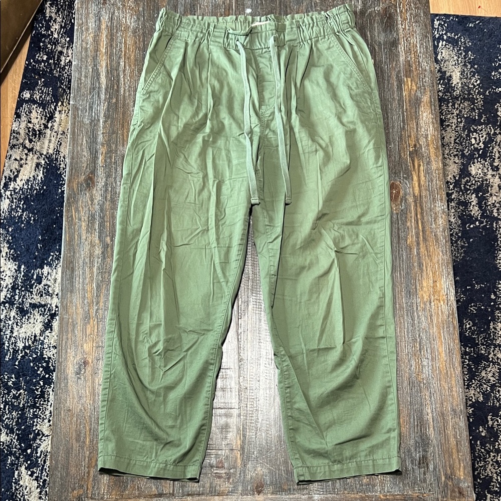 LOFT Olive Green Drawstring Chino Pants